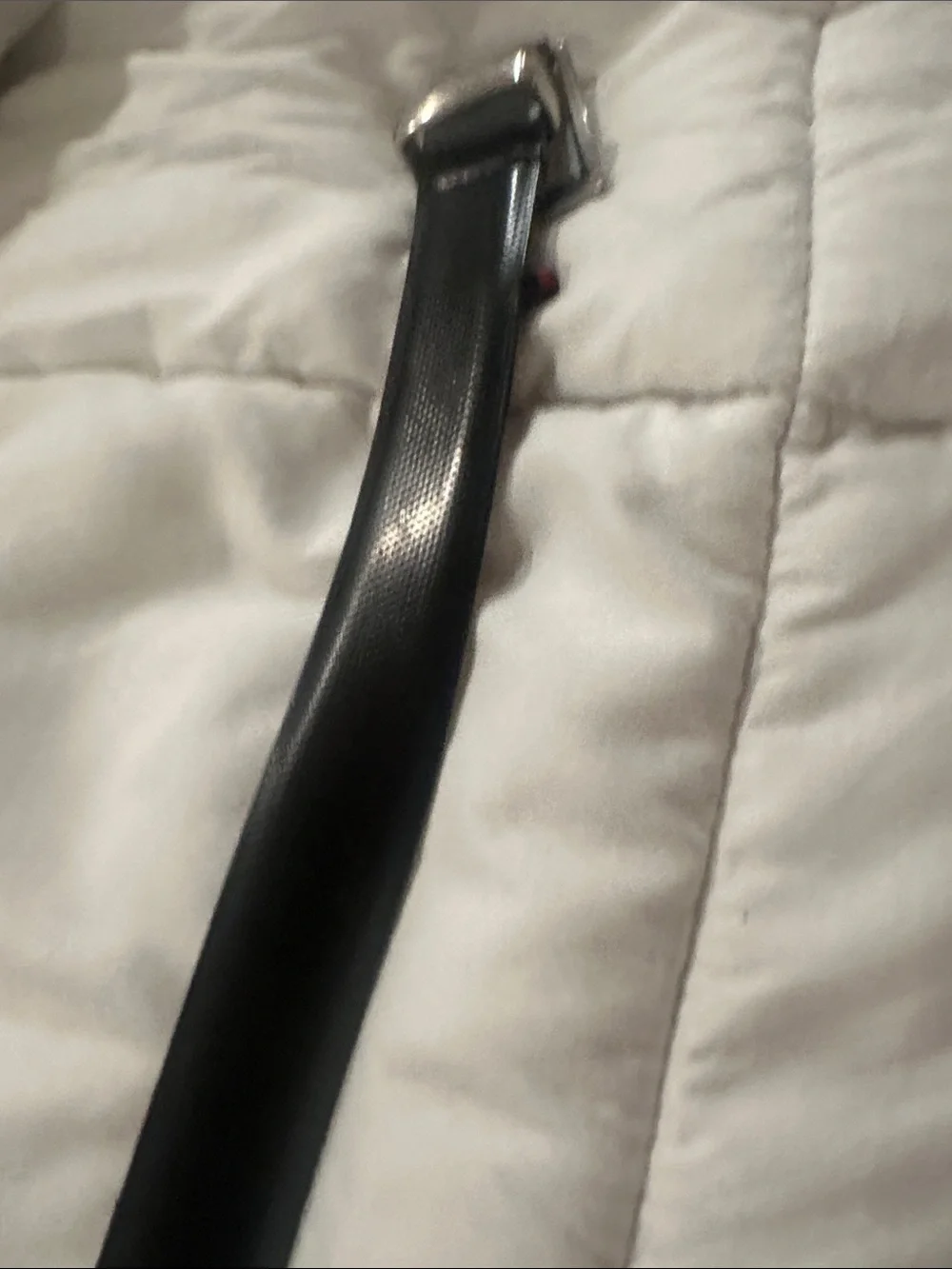 Classic Black Leather Belt with Silver Buckle